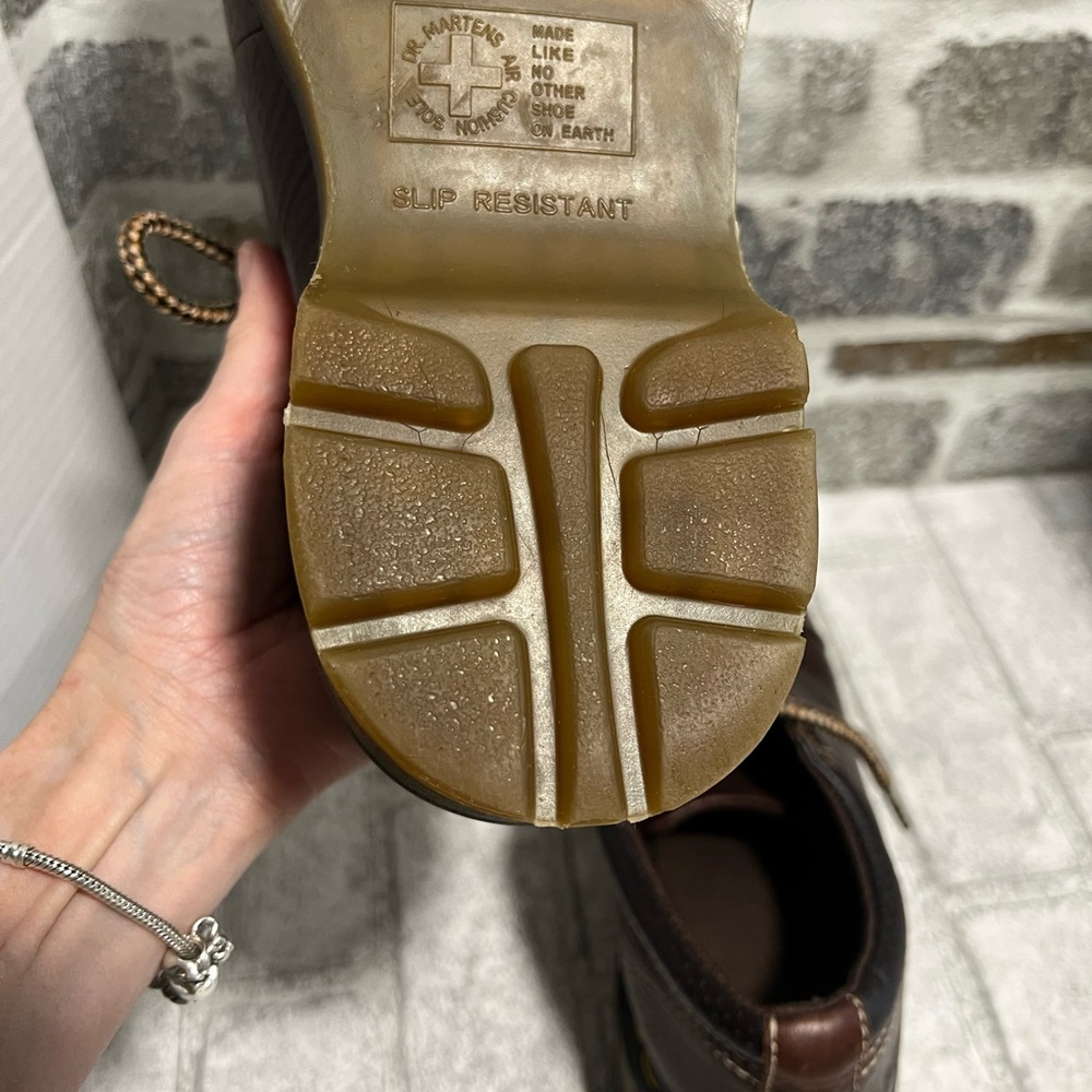 Dr. Martens Melissa Womens Size 9 Dark Brown Oiled Leather Platform Chunky Shoes - Picture 10 of 16
